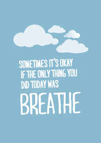 Breathe | Self Care Print - Itty Bitty Book Co Inspirational Quote Posters, Positivity, gift